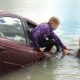 the car when plunged underwater