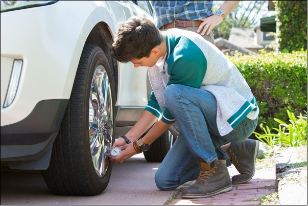 A well-maintained car tire